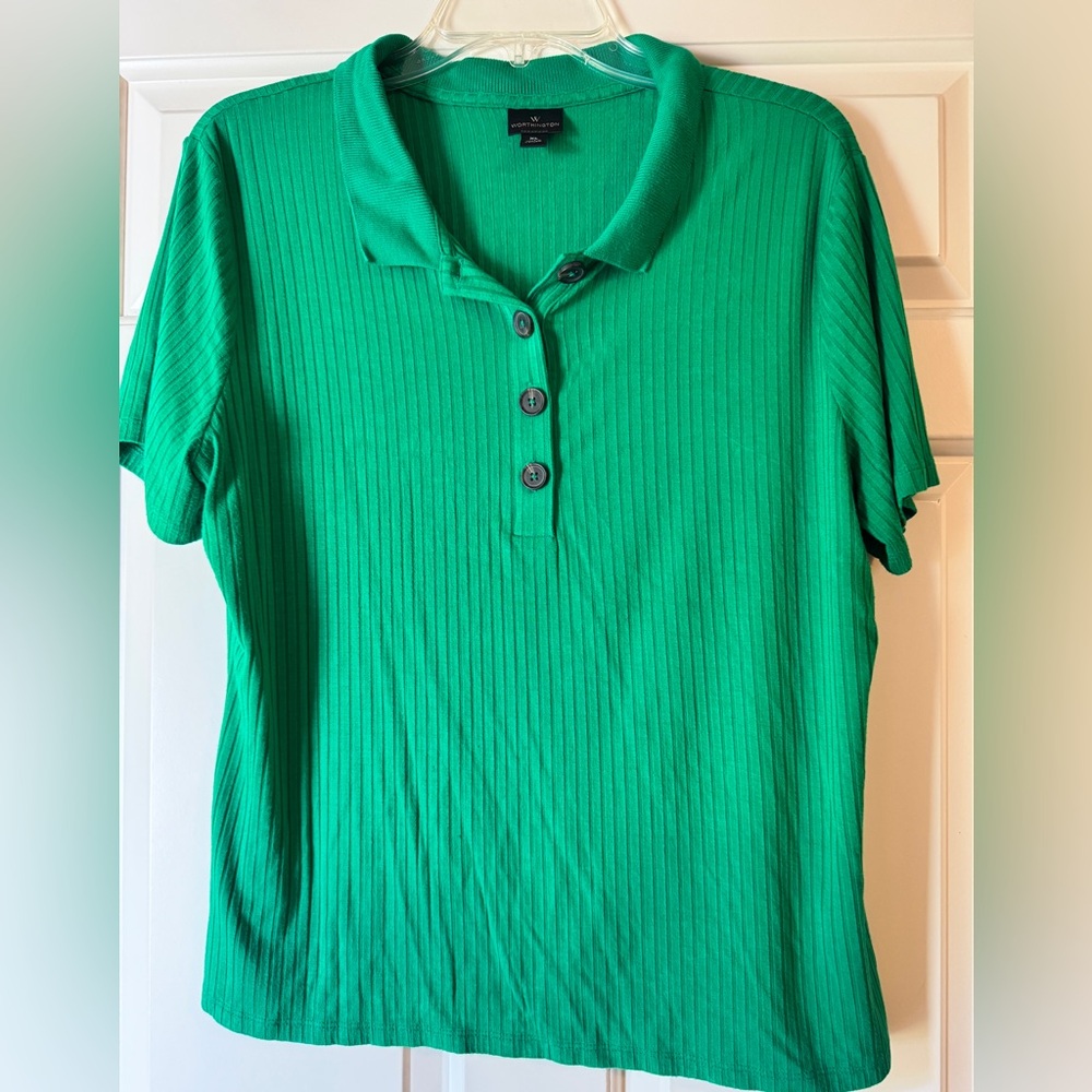 Worthington Green polo style Shirt Sz XL